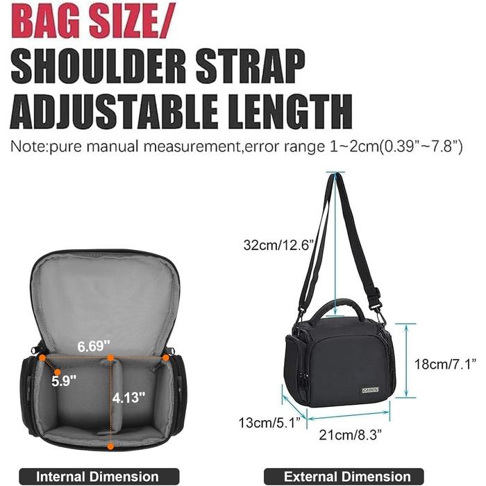 Сумка для камери CADeN, водонепроникна, для Canon, Nikon, Sony (чорна, S)