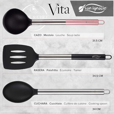 San Ignacio PK125 Set: Pressed Aluminum Frypans - Ø 16, 20, and 24 cm. 3-Piece Frying Pan Set, Aluminum, Black (Set + Accessories)