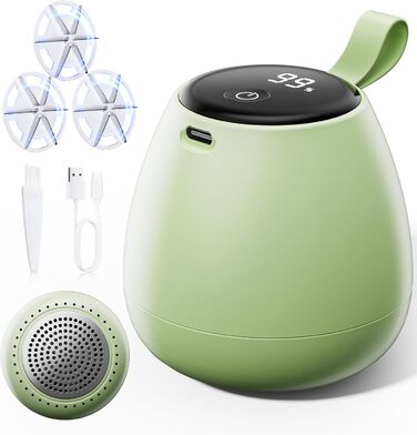 Електричний видальник пуху з 2 змінними лезами, 3 режими, LCD-дисплей, USB-зарядка для різних тканин