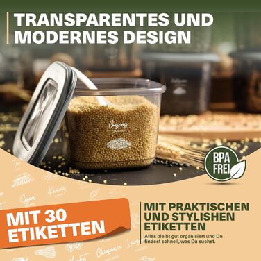 Набір контейнерів для зберігання продуктів 12 шт. 250 мл, сірі, BPA-Free, для кухні
