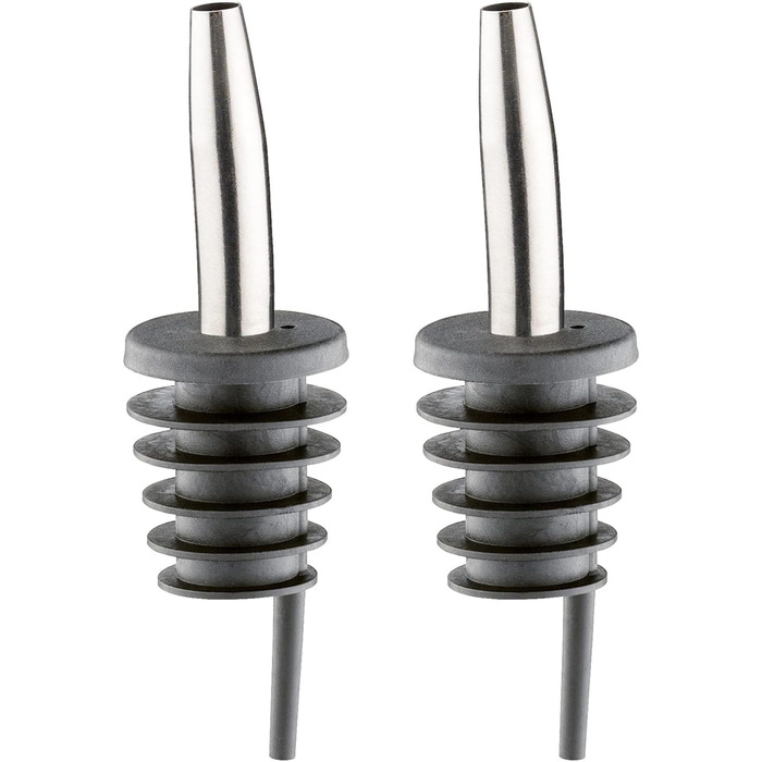 Наливник для пляшок Westmark Inox Eco-Pour, нержавіюча сталь, з кришкою та повітряною трубкою, чорний/хромований, 45372280