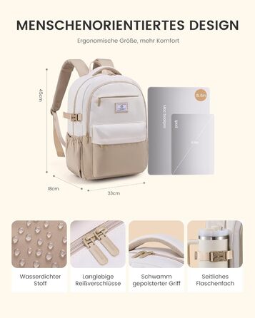 LOVEVOOK Рюкзак для жінок, 15.6 дюймів, рюкзак для ноутбука, шкільний рюкзак для дівчаток-підлітків, водонепроникний, з багатьма відділеннями, сучасний рюкзак для роботи, школи, подорожей, 15.6' (Рожевий & Сірий)