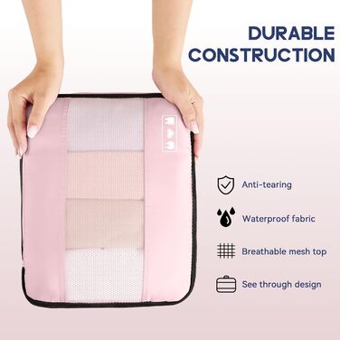Органайзер для валізи MURISE, 8 шт. - Packing Cubes для подорожей, набір для організації речей у валізі (рожевий)