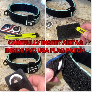 Нашийник для собак K9, тактичний, військового стилю, 5.1 см, міцний нейлон, для великих собак, прапор США (50.8 - 71.1 см, чорний)