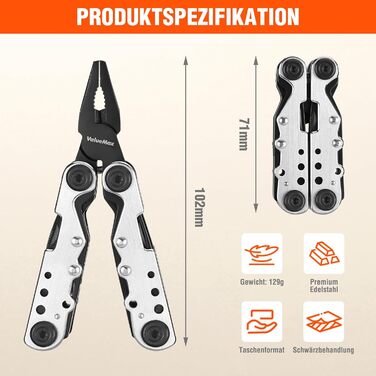 Мультитул ValueMax 13-в-1: мультиінструмент з плоскогубцями та ножем для кемпінгу та ремонту