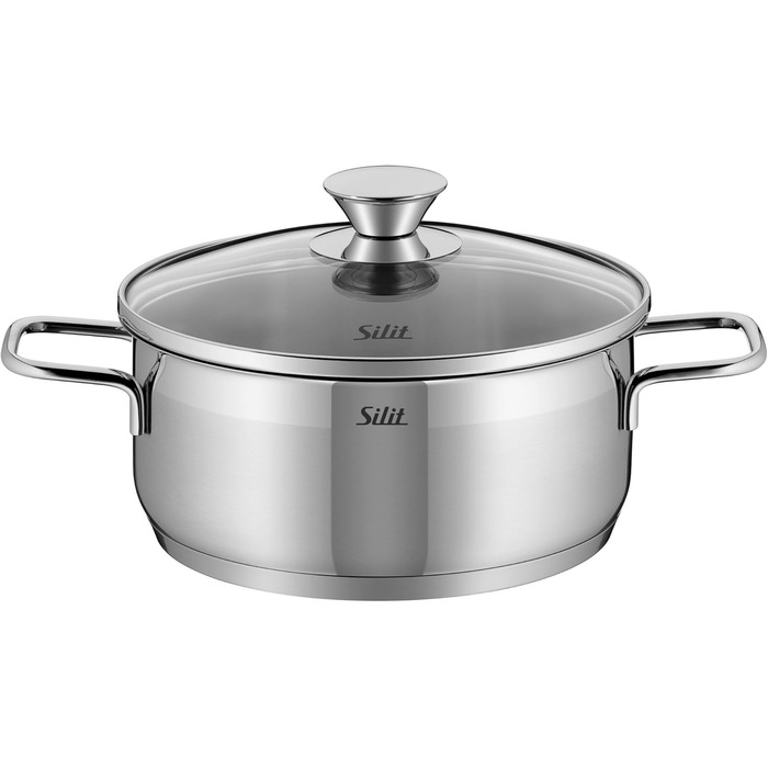 Silit Scalea 6-Piece Induction Cookware Set - Stainless Steel Pots and Pans with Glass Lids, Non-Stick Fry Pan, Dishwasher Safe