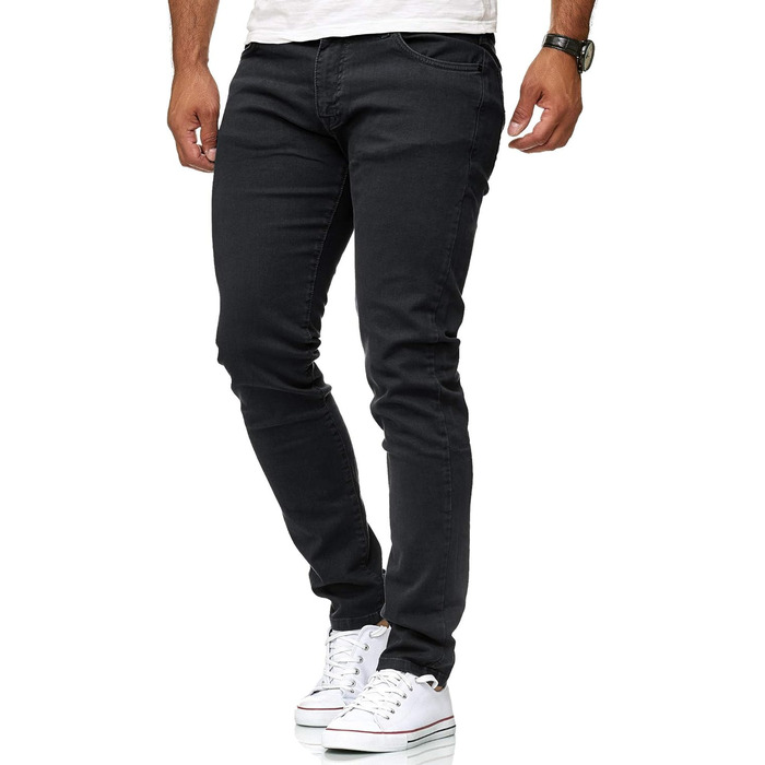 Джинси чоловічі Slim Fit еластичні чорні, 5 кишень, базові для повсякденного носіння та офісу (28W / 30L)