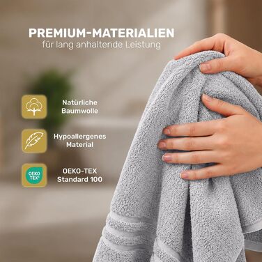 Набір махрових рушників Lavea Elena, 100% бавовна, гігроскопічні та м'які, 8 шт, 50x100 см (Дельфін-синій та сріблястий)
