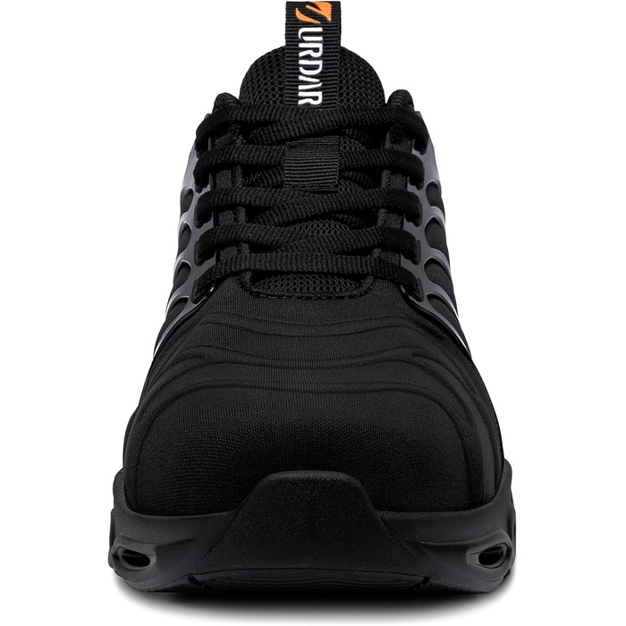 Черевики безпеки LARNMERN для чоловіків: зручні робочі черевики з металевим носком, дихаючі, легкі, антипрокольні, модні. Розміри 36-50 EU (44.5 EU, чорний)