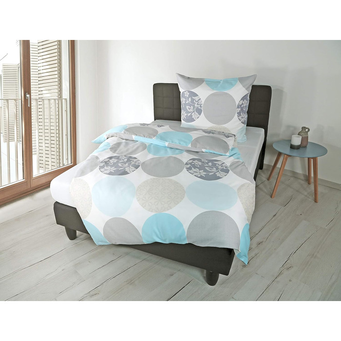 Постільна білизна Bierbaum Mako-Satin бірюзова 6383, Німеччина, 155x220 см + 80x80 см, комфортний розмір