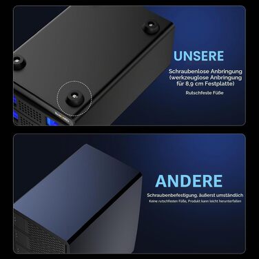Зовнішній корпус для HDD/SSD CENMATE 802TC, 2 слоти 2.5/3.5 SATA, 10Gbps, USB 3.2 Type-A/C, з охолодженням та Hot Swap