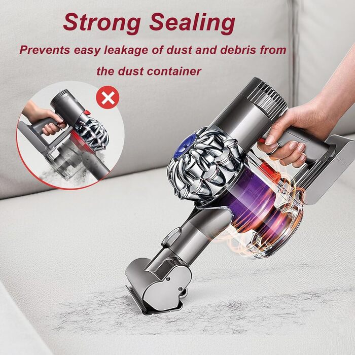 Замінник контейнера для пилу сумісний з Dyson V7 V8 SV10 SV11, покращений пилозбірник з HEPA та попереднім фільтром + щітка для чищення, каністра для пилу, запчастини Dyson 967699-01