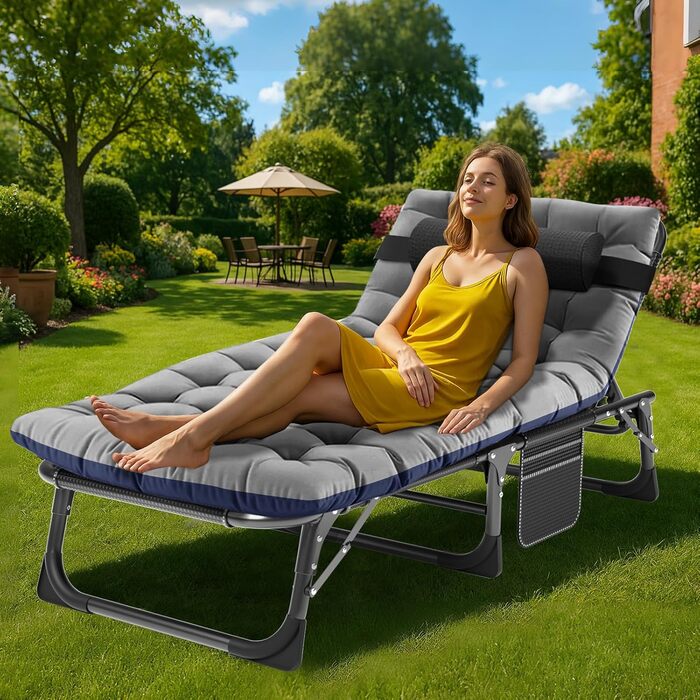 Зікбітюті Фельдбет (ліжко для відпочинку) розкладне з матрацом, 200 кг, для гостей, кемпінгу, 1200D Oxford, 190×71×36 см, дорослих, з сумкою, для відпочинку на природі, вдома, в саду, кемпінгу (сірий)