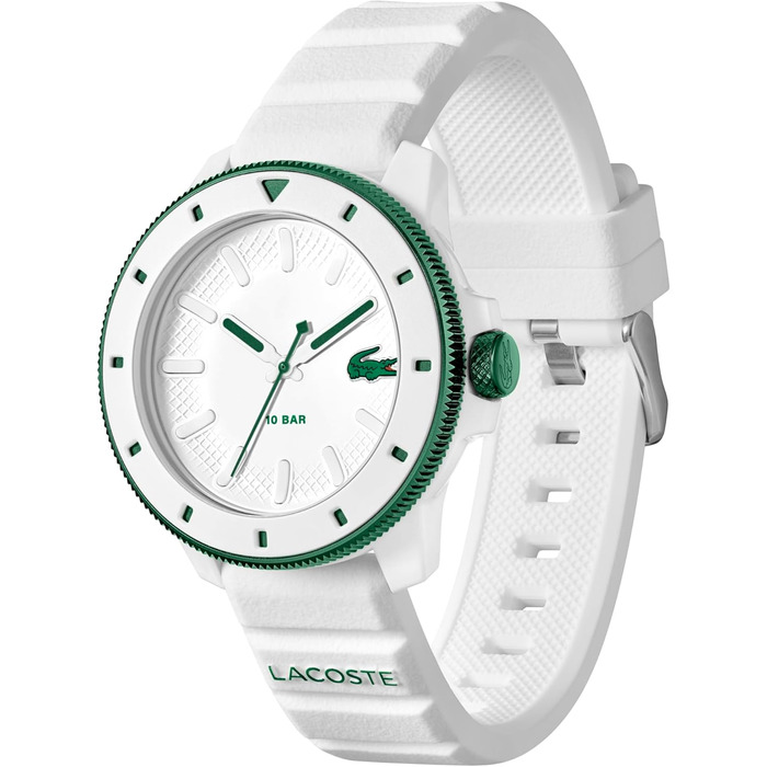 Годинник чоловічий Lacoste 12.12 Scuba на силіконовому ремінці – чорний, синій, зелений, білий, помаранчевий