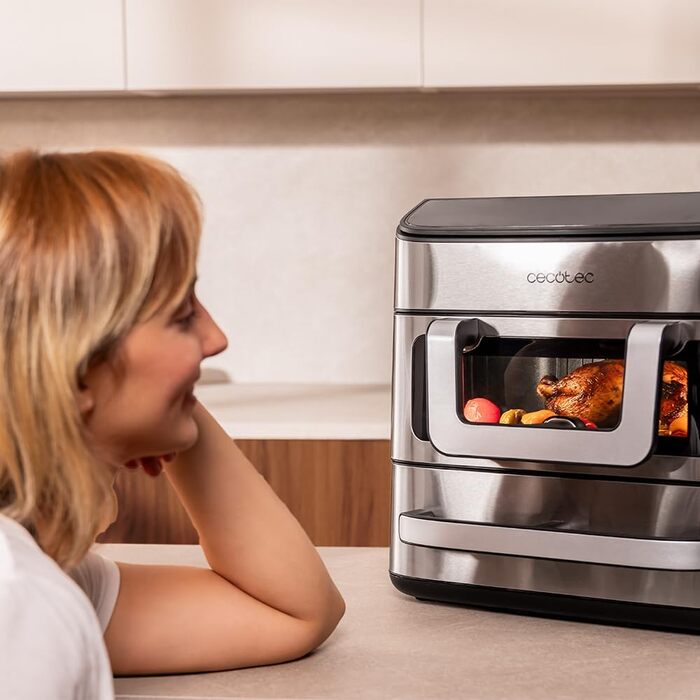 Фритюрниця Cecotec Cecofry DuoLevel 10000: 10 л, 2 контейнери, вертикальний дизайн, сенсорний екран, нержавіюча сталь