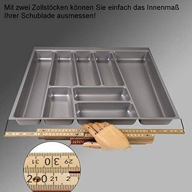 Органайзер для столових приборів ORGA-BOX II для шаф Nobilia 45 см (до 07/2012), сірий, 462x355 мм (509 мм для корпусу 60 см)