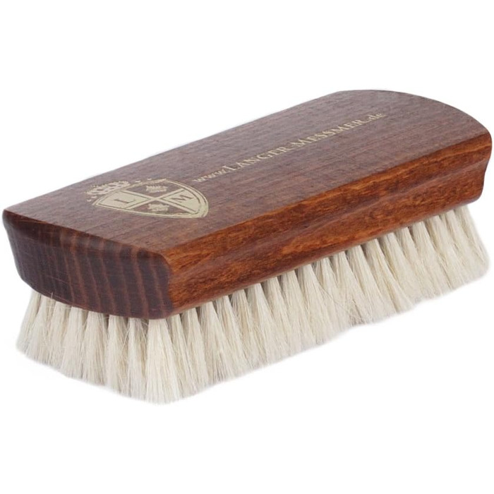 Langer & Messmer 4-Piece Shoe Brush Set made of Horsehair for the professional shoe care of smooth leather shoes - includes polishing brushes and cream brushes (5-piece set, Essential)