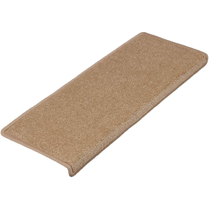 Casa Pura Dynasty Velour Non-Slip Stair Treads - 15 Piece Set - Indoor Carpet for Stairs - Brown