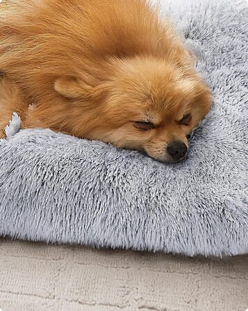 Крісло-лежанка для собак Feandrea, м'яке, 65 x 45 см, плюшеве, машинне прання, багатофункціональне, Ombré Grey