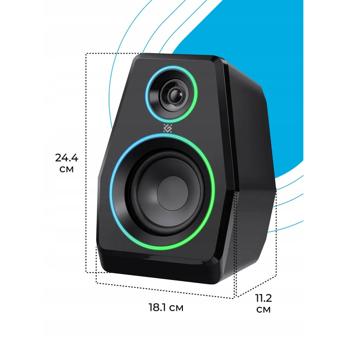 Колонки Defender SOLAR 10 2.0 10 Вт Bluetooth, USB, RGB-підсвітка