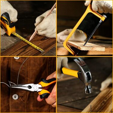 Акумуляторний дриль-шуруповерт DEKO 12V: набір інструментів 238 шт. з кейсом. Електричний дриль для дому, рукоділля та дрібного ремонту. Жовтий.