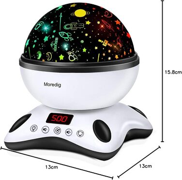 Moredig Night Light Starry Sky Projector for Kids with Remote Control, Timer, Night Light Baby Night Light for Children for Birthday Gift, Nursery, Christmas Gifts - Black and White