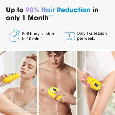 Пристрій для епіляції IPL з охолодженням, 5 рівнів потужності, 999,900 імпульсів світла, для жінок та чоловіків, обличчя, під пахвами, ноги, тіло (білий, золотий)