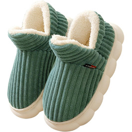 Зручні домашні тапочки для жінок на зиму, теплі, закриті, унісекс, з неслизькою підошвою, товсті, хмарні тапочки 39/40 EU, зелені