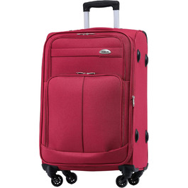 Чемодан тканинний BEIBYE, комплект, ручна поклажа 54 см, з кодовим замком (бордовий)