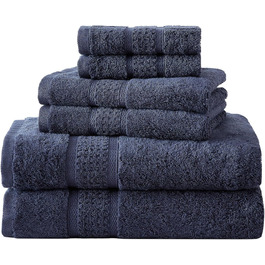 Nautica - 6 Bath Towels, absorbent & fade-resistant cotton, towel set, fashionable bathroom decoration, Öko-Tex certified (Ocean Grey, 6 pack)