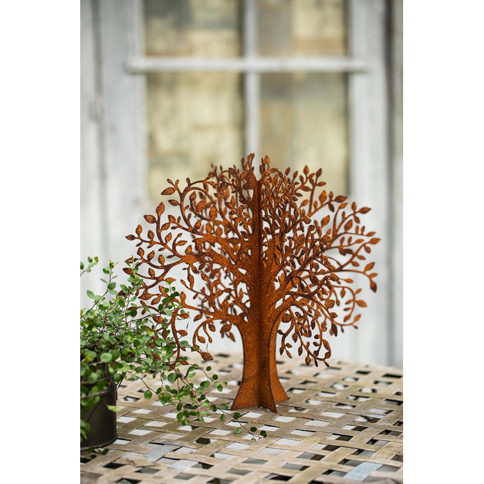 Bornhöft Metal Rust Garden Decor, Patina Rust, Rusty Garden, Rust Decor, Tree, Tree of Life, Garden Decor, Patina Rust, Table Decor, Metal Rust Look (Tree Large)