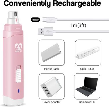 Електричний триммер для собак та котів Casfuy - професійний, 2 швидкості, акумуляторний, рожевий