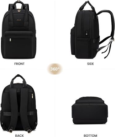 LOVEVOOK Рюкзак для жінок, великий, 18 дюймів, рюкзак для школи з відділенням для ноутбука, елегантний рюкзак для подорожей, рюкзак для університету, офісу, роботи, чорний, 18 дюймів, A-чорний