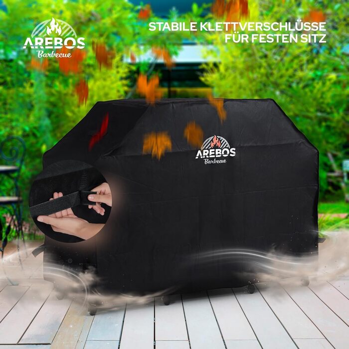 Чохол для гриля Arebos 163x61x122 см, водонепроникний, пилозахисний, для газових та BBQ грилів