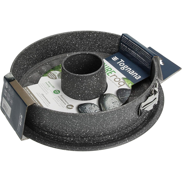 Форма для випічки Tognana Pure Roq, 22 см, знімні бортики, алюміній, чорна (сферична форма, 2 частини, 25 см)