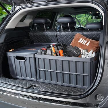 VEVOR 3-Piece Set 65L Professional Folding Box made of PP, Transport Box with Lid, Foldable Storage Box with Handle, Stackable Crates, Storage Box, Folding Boxes, Stackable Boxes for Storage & Transport