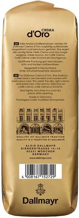 Кава в зернах Dallmayr Crema D'Oro Medium Roast, м'який обсмал, 1 кг