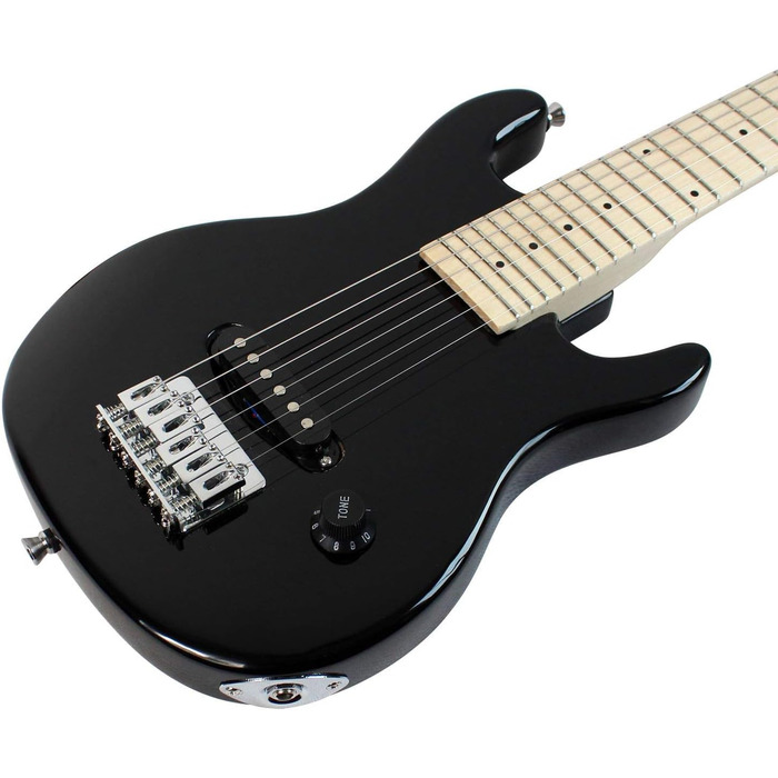 Дитячий електрогітарний набір YMC, 76.2 см, з підсилювачем 5 Вт, Gigbag, ремінь, кабель, струни, медіатори та ключ, Чорний