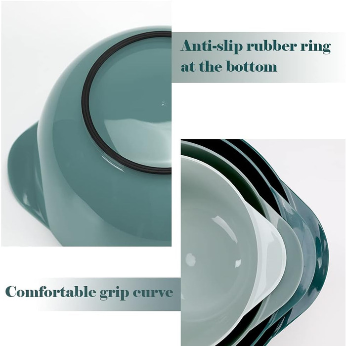 Набір міксерських мисок BoxedHome: 4 шт. з пластику, неслизькі, для салату, зручні для сервірування