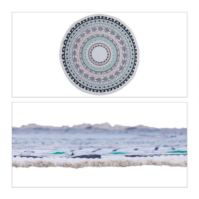 Relaxdays Round Rug with Mandala Design