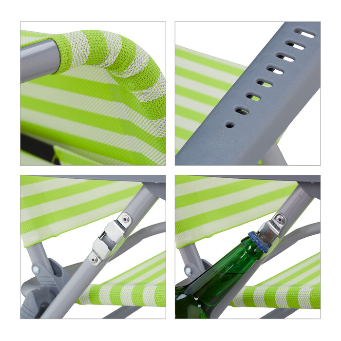 Relaxdays Folding Lounge Chair with Neck Pillow