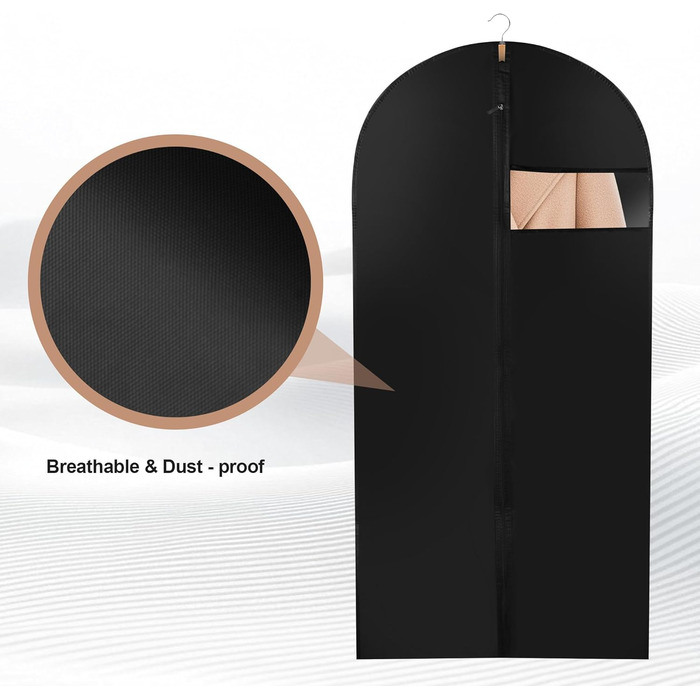 4 містка сумка для одягу, водовідштовхувальний чохол для захисту одягу, мішки для одягу на блискавці, підходить для зберігання костюмів, пальто, джинсів, пилонепроникний мішок для одягу, довгий 120 x 60 см