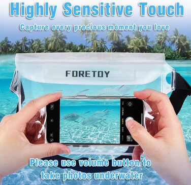 Водонепроникна поясна сумка з регульованим поясом, водонепроникний чохол для телефону IP68. Підходить для фотозйомки, водного спорту, пляжу, плавання, катання на човні та іншого. (Прозорий*2)