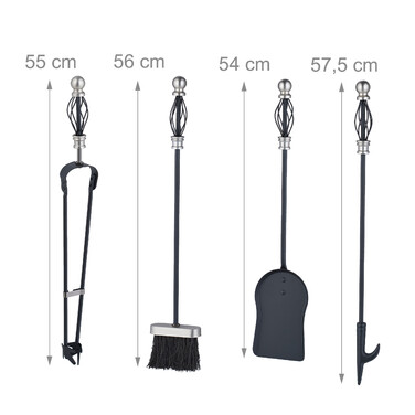 Relaxdays 5-Piece Fireplace Tool Set