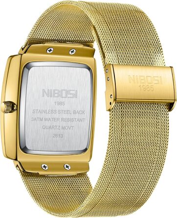Чоловічий годинник NIBOSI 2613-gold Rot: стильні кварцові годинники з датою, водонепроникні, з міцним металевим браслетом