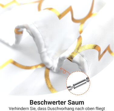 Штора для душу 180x200 см Phnom Penh Квіти, антигрибкова, водовідштовхувальна, поліестер, з кільцями (1 шт)