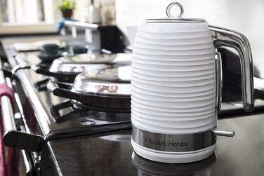 Електричний чайник Russell Hobbs Inspire Weiss 1.7л, 2400W, з фільтром від накипу, індикатором рівня води, знімним кришкою