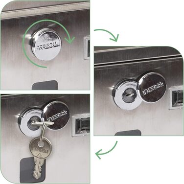 Поштовий ящик ARREGUI Chance E7005 сталевий антрацит з газетницею, розмір M (DIN A4), настінний, з вікном та табличкою для імені