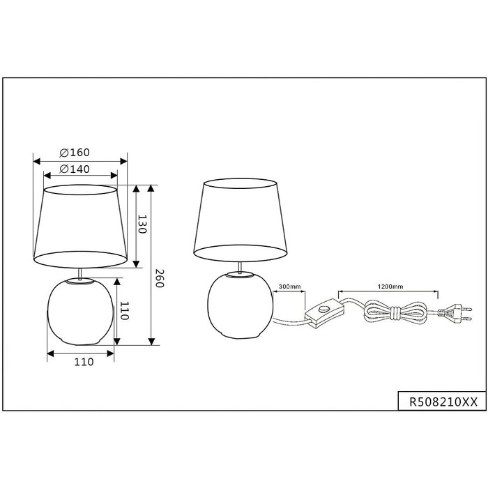 Настільна лампа Reality Leuchten Sophia, кераміка, золото, зелений абажур, E14, 16 см