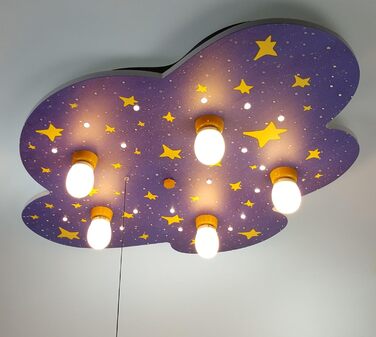 Дитяча стельова LED-лампа Niermann Standby Хмаринка та Квітковий луг з нічником (зоряне небо)